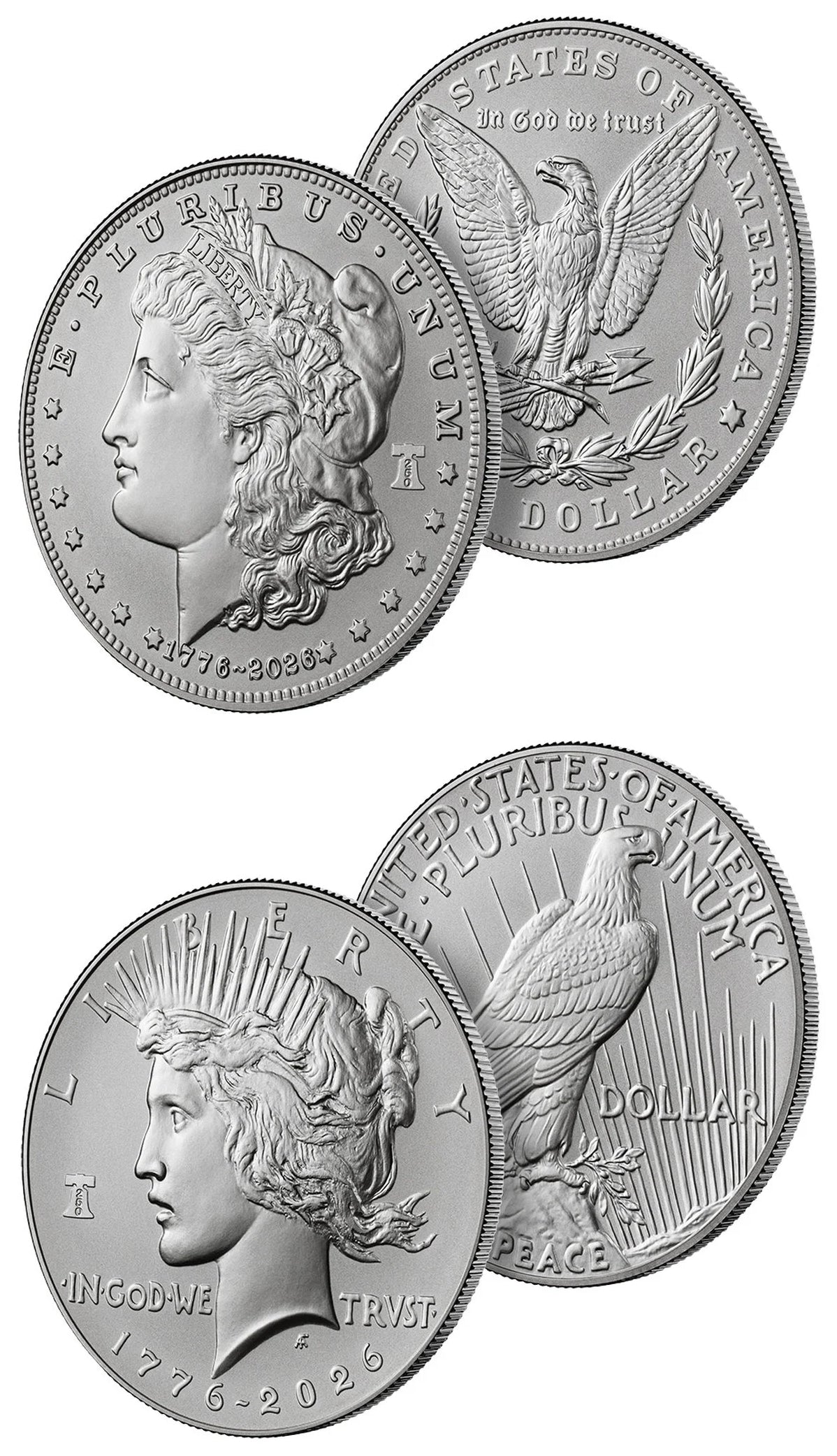 2026-W Morgan and Peace Dollar Enhanced 2-Coin Set CAC MS70 FDD Battlefield Label