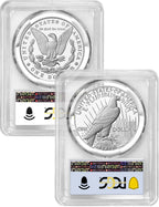 2024-S Morgan and Peace Silver Dollar 2pc Proof Set AD PCGS PR70