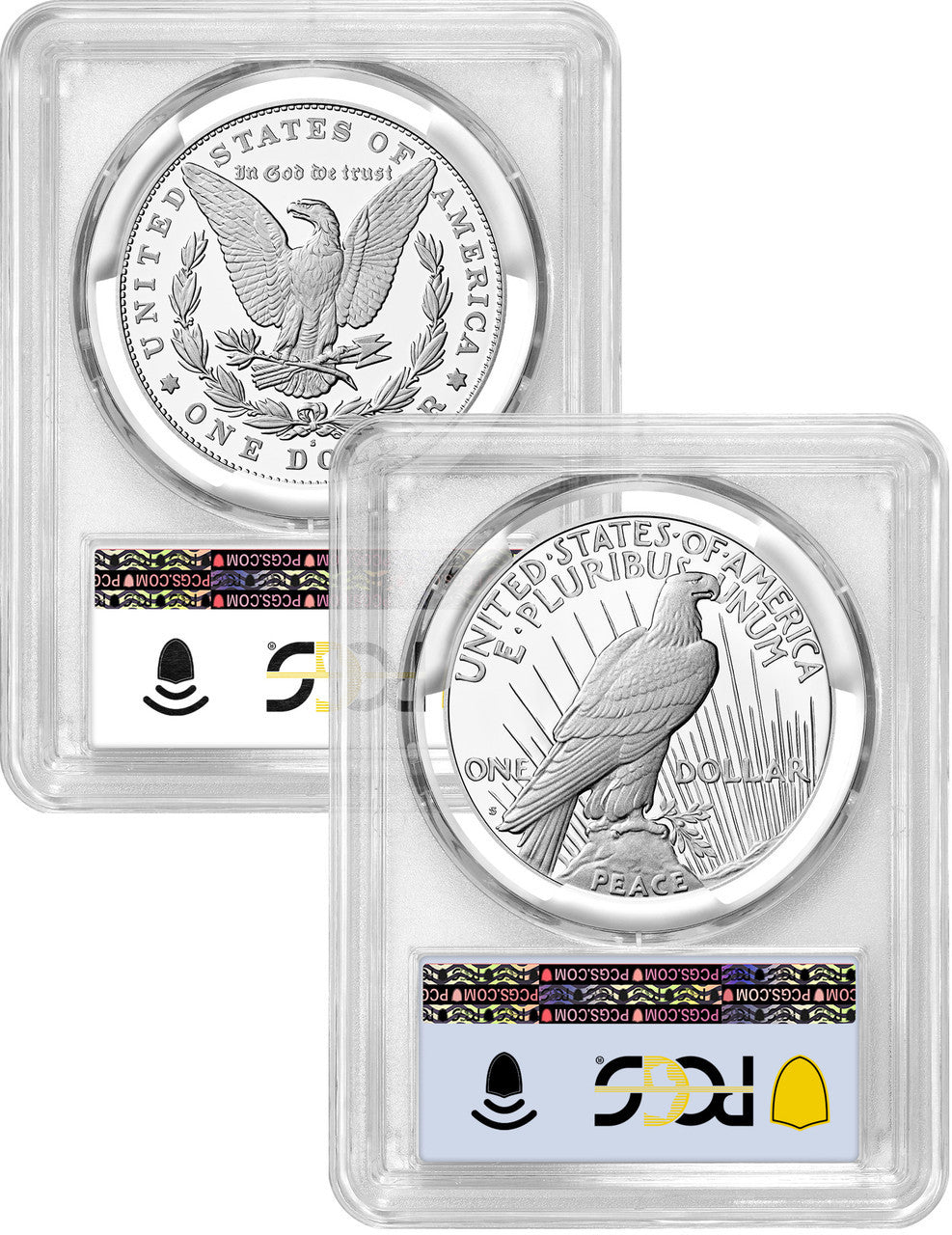 2024-S Morgan and Peace Silver Dollar 2pc Proof Set AD PCGS PR70