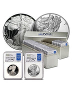 1986-2021 Silver Eagle 35 pc Set NGC PF70UCAM Edmund Moy Signed