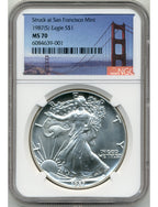 1987-S Silver American Eagle NGC MS70 Bridge Label