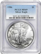 1986-2025 American Silver Eagle 41-pc Set PCGS MS69 (3 PCGS Boxes)