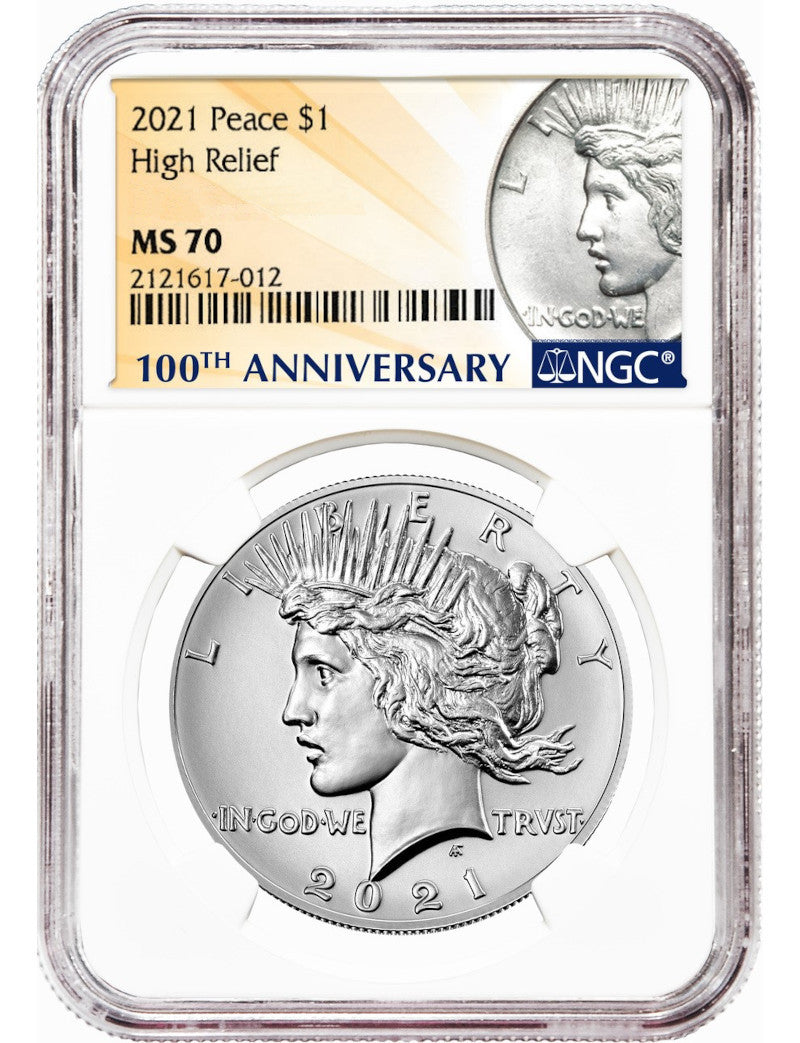 2021 Morgan Peace Dollar NGC MS70 6-pc Complete Set 100th Anniversary