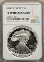 1990-S S$1 Silver Eagle NGC PF70