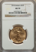 2010 $25 Half-Ounce Gold Eagle NGC MS70