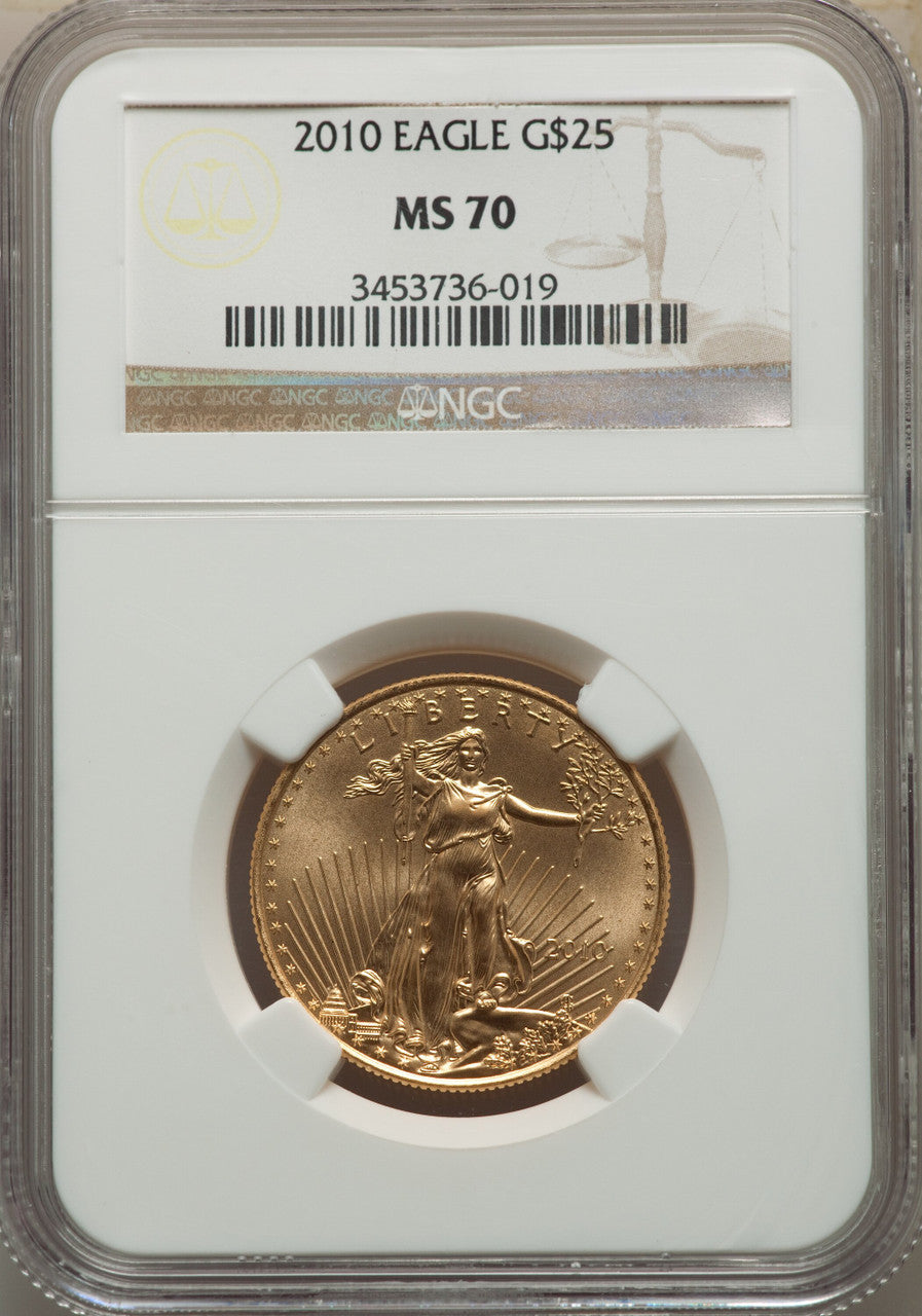 2010 $25 Half-Ounce Gold Eagle NGC MS70