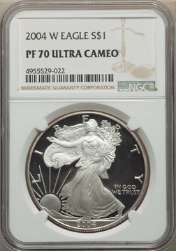 2004-W S$1 Silver Eagle NGC PF70
