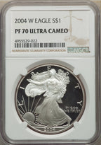 2004-W S$1 Silver Eagle NGC PF70
