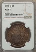 1886-O S$1 Morgan Dollar NGC MS64