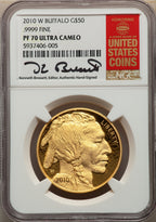 2010-W $50 One-Ounce Gold Buffalo .9999 Fine Gold NGC PF70