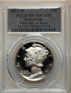 2021-W $25 Palladium FDI PCGS PR70