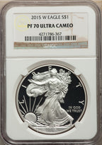 2015-W S$1 Silver Eagle NGC PF70