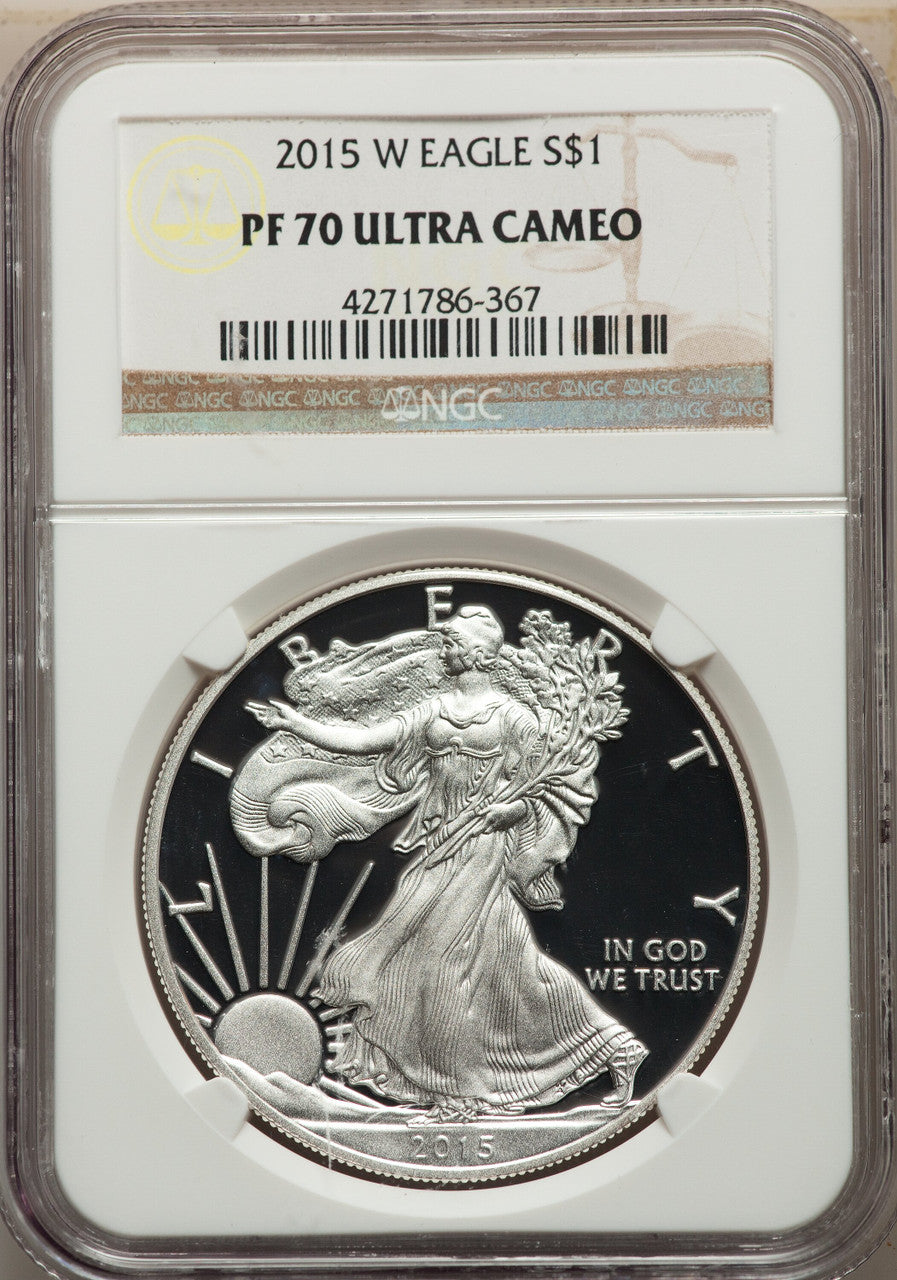 2015-W S$1 Silver Eagle NGC PF70