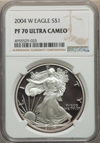 2004-W S$1 Silver Eagle NGC PF70