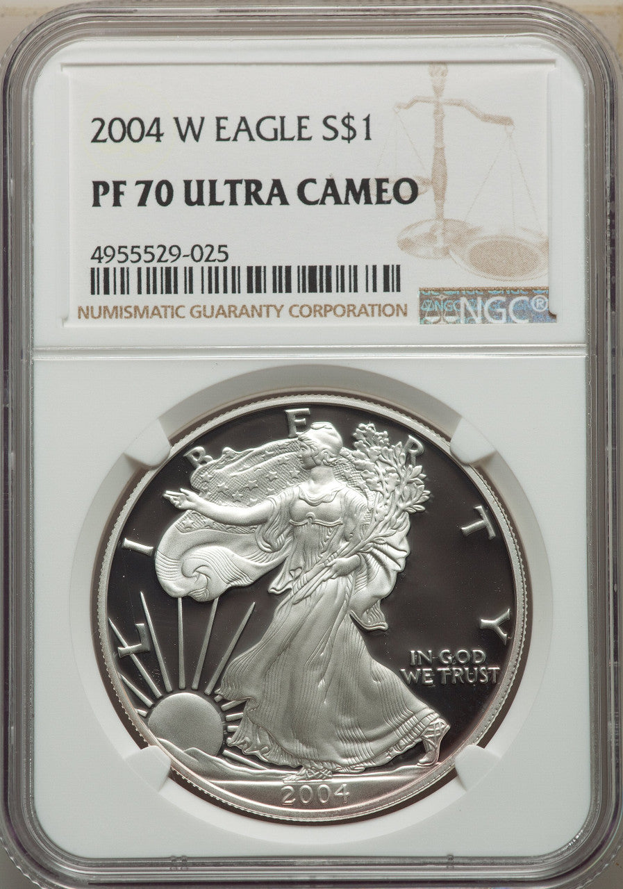 2004-W S$1 Silver Eagle NGC PF70