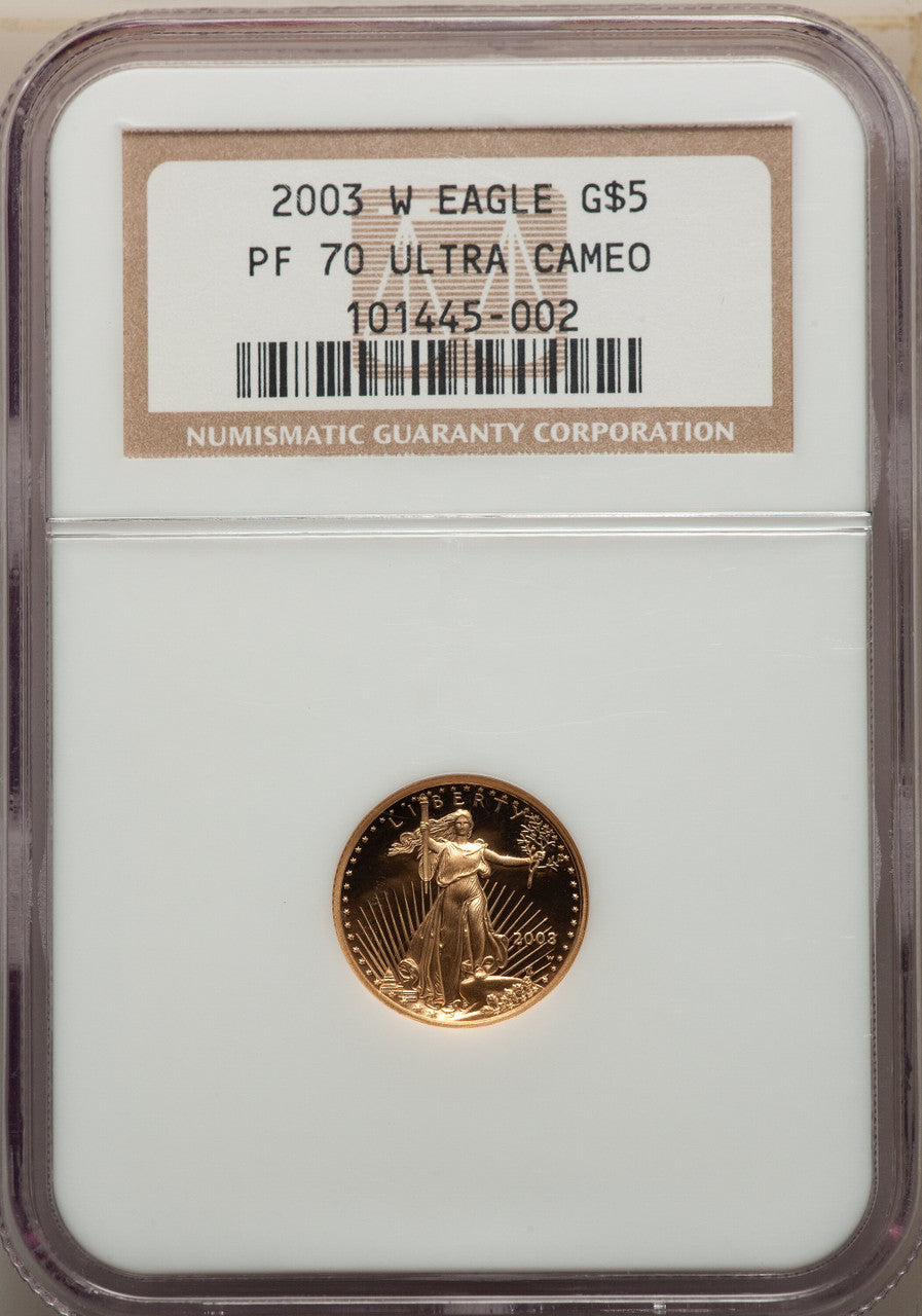 2003-W $5 Tenth-Ounce Gold Eagle NGC PF70