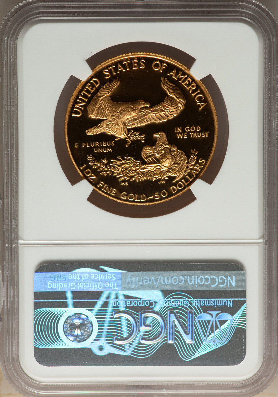 1989-W $50 One-Ounce Gold Eagle NGC MS70