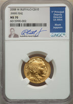 2008-W $10 Quarter-Ounce Gold Buffalo SP NGC MS70