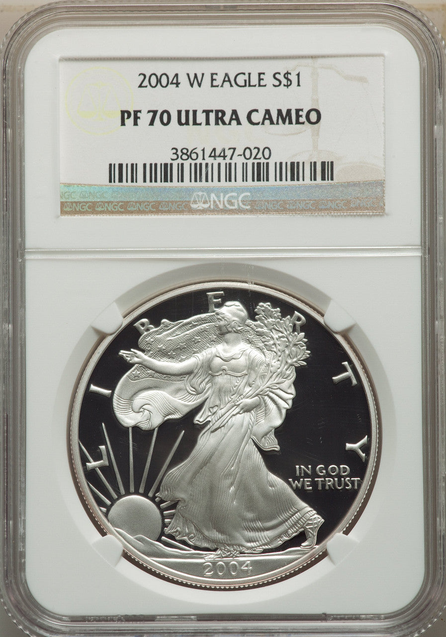 2004-W S$1 Silver Eagle NGC PF70