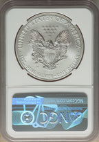 2008-W S$1 Silver Eagle Burnished SP Modern Bullion Coins NGC MS70