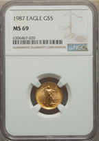 1987 $5 Tenth-Ounce Gold Eagle NGC MS69