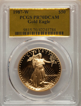 1987-W $50 One-Ounce Gold Eagle PCGS PR70