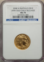 2008-W $10 Buffalo Quarter-Ounce Gold First Strike SP Modern Bullion Coins NGC MS70