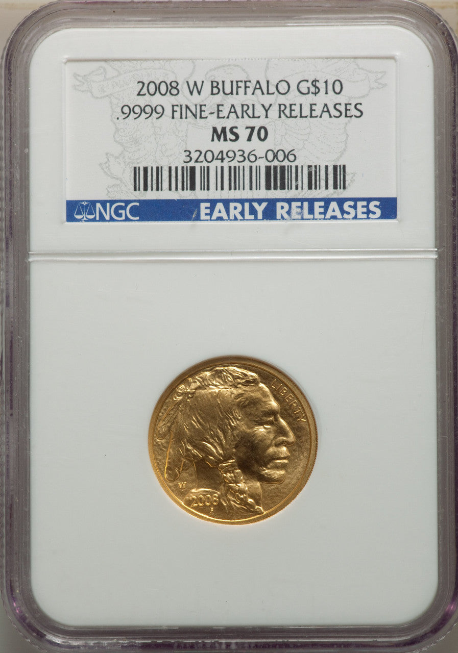 2008-W $10 Buffalo Quarter-Ounce Gold First Strike SP Modern Bullion Coins NGC MS70