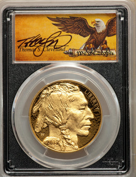 2019-W $50 One-Ounce American Buffalo .9999 Fine Gold First Day of Issue Cleveland Scroll PCGS PR70