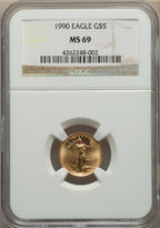 1990 $5 Tenth-Ounce Gold Eagle NGC MS69