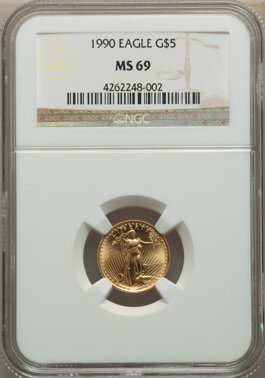 1990 $5 Tenth-Ounce Gold Eagle NGC MS69