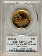 2020-W $25 End of World War II 75th Anniversary Early Releases Modern Issues PCGS MS69