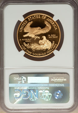 2007-W $50 One-Ounce Gold Eagle NGC PF70 Ultra Cameo Ed Moy Signed
