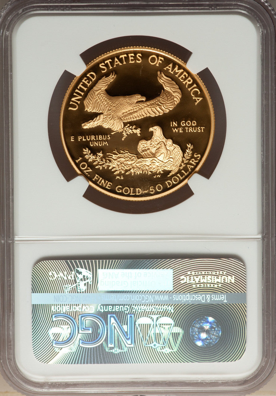 2007-W $50 One-Ounce Gold Eagle NGC PF70 Ultra Cameo Ed Moy Signed