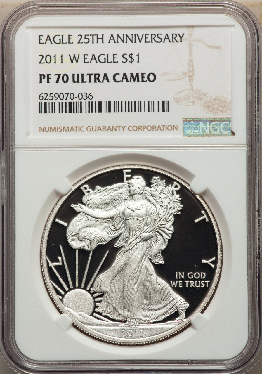 2011-W S$1 Silver Eagle NGC PF70