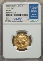2008-W $10 Quarter-Ounce Gold Buffalo SP NGC MS70