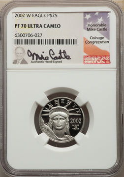 2002-W $25 Quarter-Ounce Platinum Eagle Statue of Liberty NGC PF70