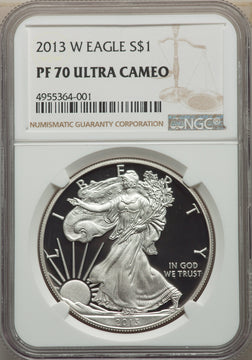 2013-W S$1 Silver Eagle NGC PF70