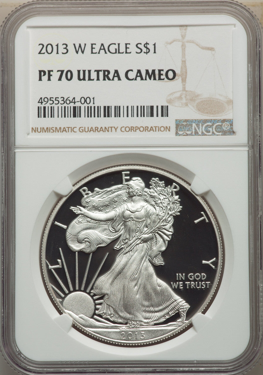 2013-W S$1 Silver Eagle NGC PF70