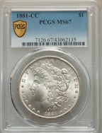 1881-CC S$1 Morgan Dollar PCGS MS67