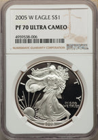 2005-W S$1 Silver Eagle NGC PF70