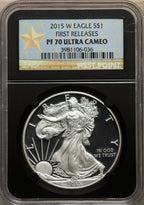 2015-W S$1 Silver Eagle First Strike NGC PF70