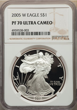 2005-W S$1 Silver Eagle NGC PF70