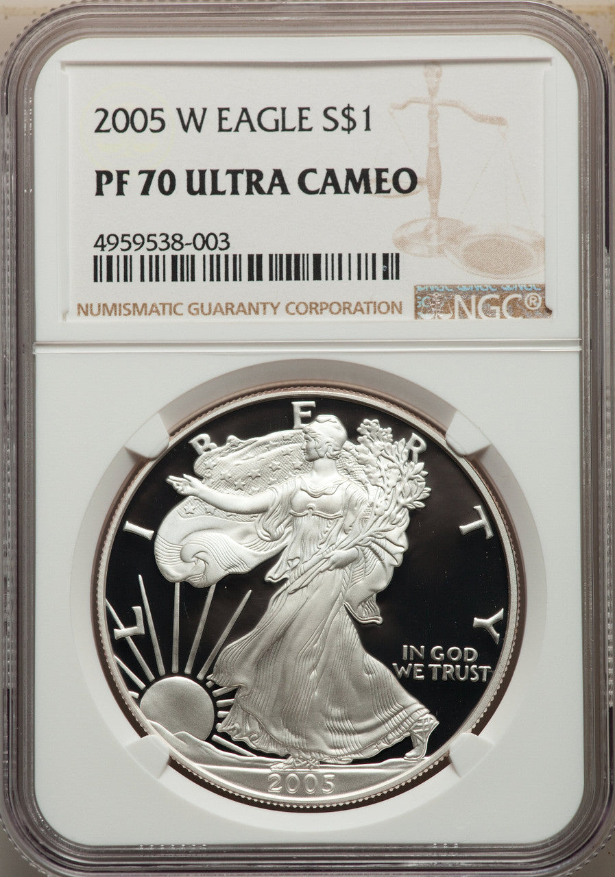 2005-W S$1 Silver Eagle NGC PF70