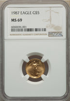 1987 $5 Tenth-Ounce Gold Eagle NGC MS69