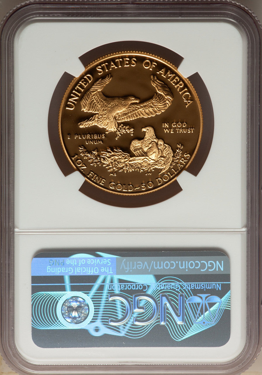 1987-W $50 One-Ounce Gold Eagle NGC PF70