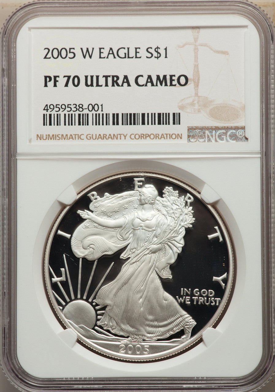 2005-W S$1 Silver Eagle NGC PF70