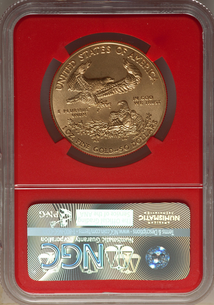 2016-W $50 One-Ounce Gold Eagle 30th Anniversary FDI SP NGC MS70