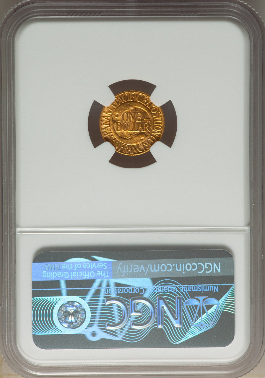 1915-S G$1 PAN-PAC Gold Dollar Commemorative Gold NGC MS64