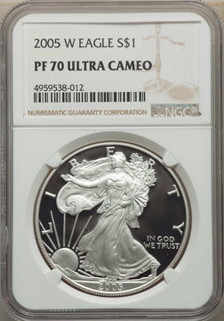 2005-W S$1 Silver Eagle NGC PF70